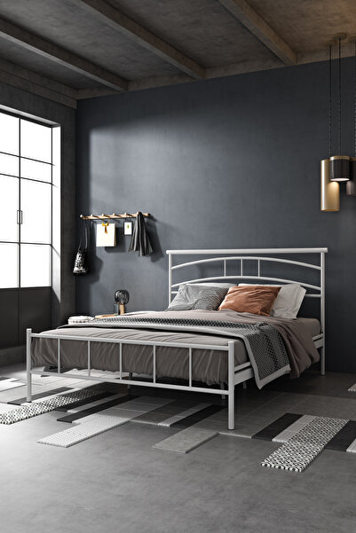 FANO Kenza Ferforje Karyola Beyaz Çift Kişilik Metal Yatak 140x190, 140x200, 150x200, 160x200