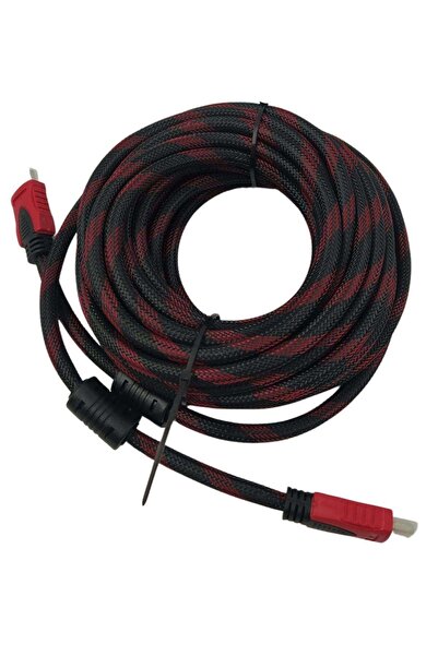 Buffer 10 mt HDMI Uyumlu Kablosu Örgülü Full HD Görüntü Aktarma Kablosu -Bilgisayar Uydu Görüntü Ses