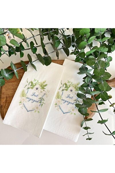 busrasdesign منديل خطوبة أزرق اللون مكون من 16 قطعة