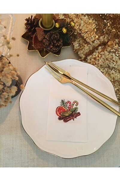 busrasdesign منديل حلوى عيد الميلاد باللون القرفة، 16 قطعة