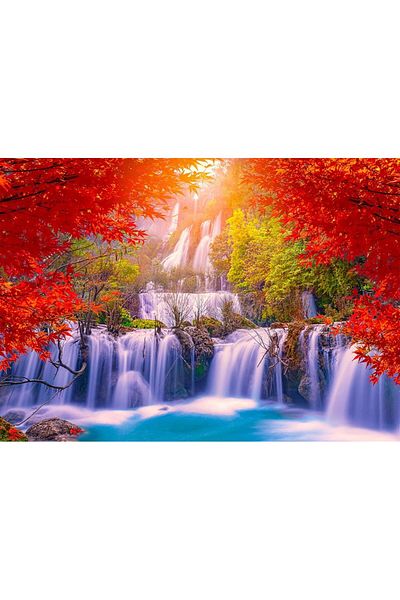Enjoy Puzzle استمتع بألغاز شلال مياه الخشب التايلاندية في الخريف المكونة من 1000 قطعة