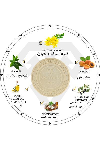 Anatolia Soap Remove Regional Color Differences on the Skin with the Soap of the Sumerian Tea Tree Yellow Cantoron Apricot