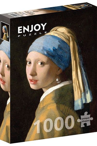 Enjoy Puzzle استمتع بألغاز البنات المكونة من 1000 قطعة مع حلق اللؤلؤ - يوهانس فيرمير