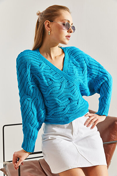 Bianco Lucci Dámský pletený kardigan se zavazováním