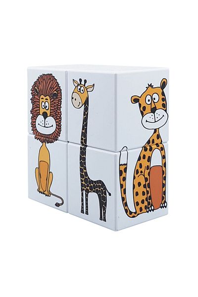 KÜPSS Magnetic Cube Set ( Fluorescent Colors Cute Animals Puzzle ) Educational Puzzle Cubes