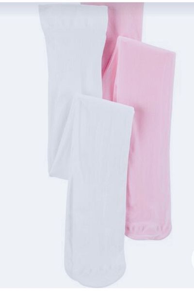 LULLY KİDS Daymod 2 Pack Pink - White Girl's Pantyhose Mycro 50 Den