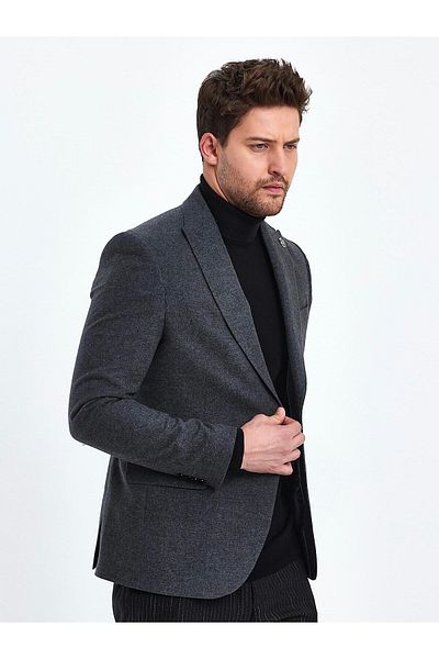 Terziayhan Slimfit smoked wool jacket