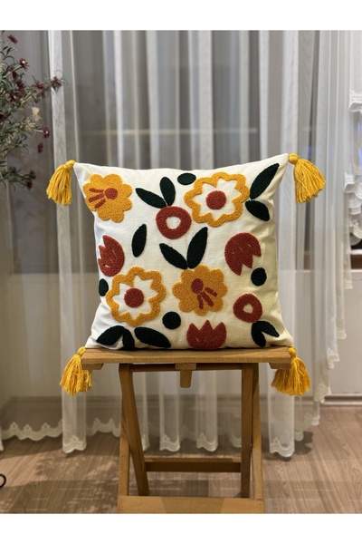 Ottoson TEKLİ PUNCH İŞLEMELİ NAKIŞLI DEKORATİF KIRLENT KILIFI