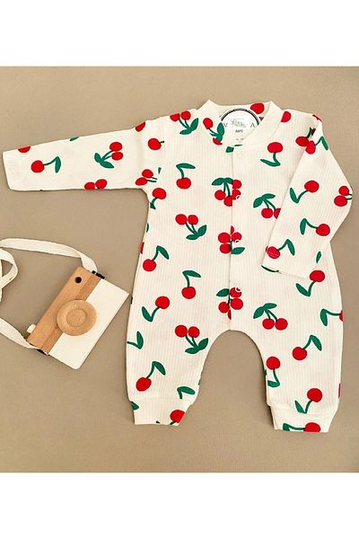 nc gift Cotton Ribbed Front Snaps Baby Jumpsuit Without Booties with Cuffs