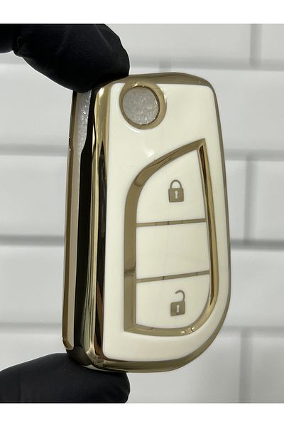 BARKAS ELEKTRONİK Toyota Corolla Camry Avensis Rav4 Auris Yaris Hilux Switchblade Nano Key Case White