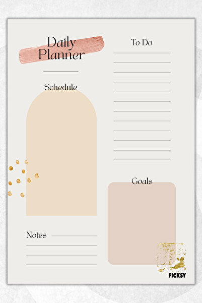 Ficksy مخطط يومي - مقاس A4 للقيام به - 30 ورقة - مخطط يومي