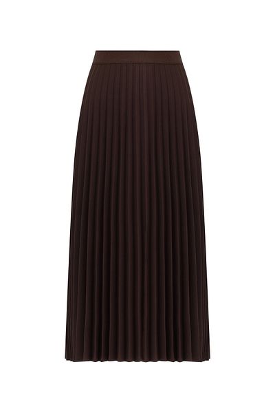 Gala-Xi Plus Size Pleated Brown Women's Skirt2322001009