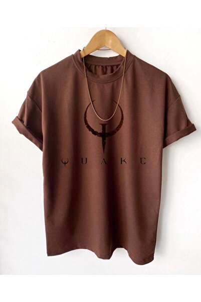 Adrift Ανδρικό μπλουζάκι με στάμπα Quake σε καφέ χρώμα