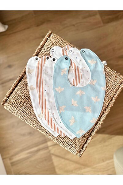 Asu Baby&Kids مريلة من القطن العضوي مكونة من 4 قطع من Freebird Mix&Match Blue...