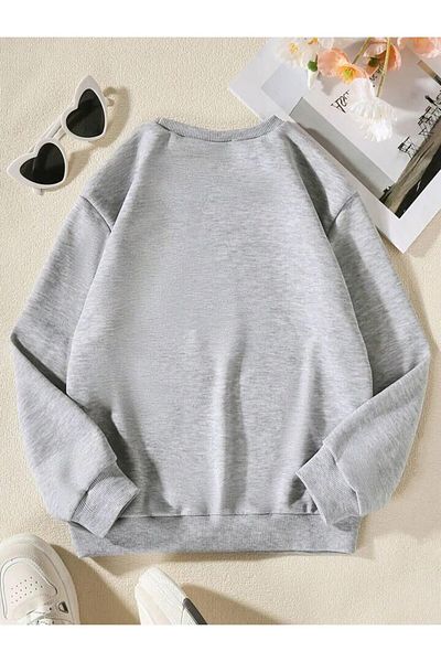 Keywest Unisex Plus Size Hello 3 Cat Printed Oversize φούτερ με κουκούλα