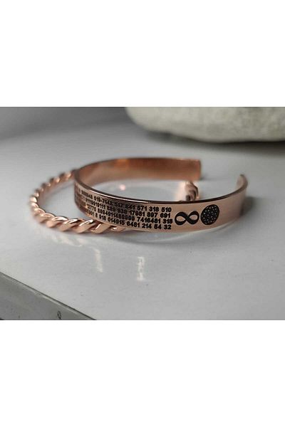 KAVELE 100% Pure Copper Bracelet-Grabovoi Number Secans Twisted Copper Bracelet