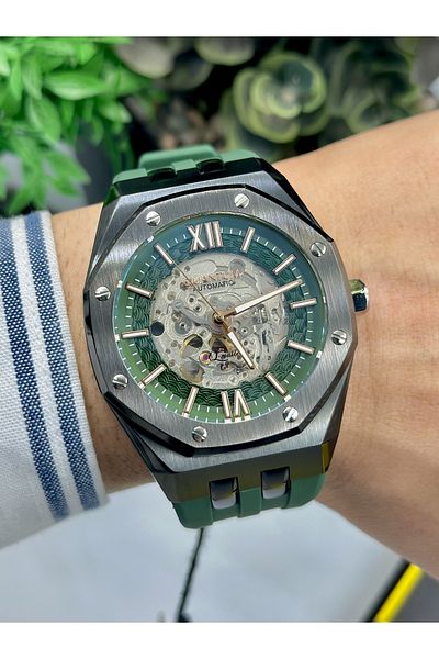 Quantum Automatic Steel Case 5ATM Waterproof 47 mm Polygonal Model Men's Wristwatch