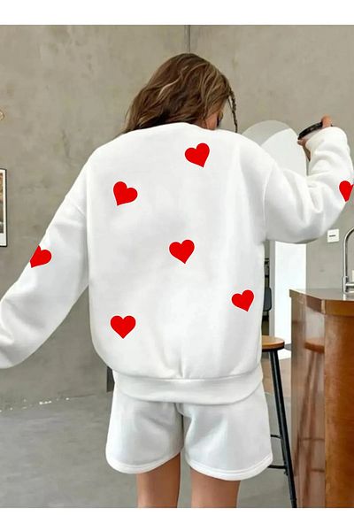 Keywest Hanorac oversize unisex cu imprimeu inimă