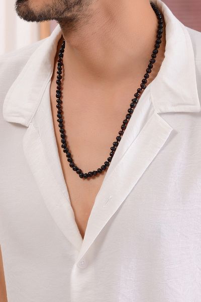 Amberistan Men's Amber Necklace, 100% Real Certified Cherry Colored Baltic Amber