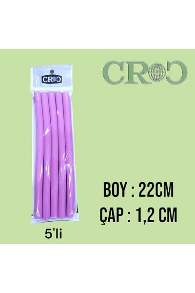 Croc 1241 Sausage Curler - 5-Piece Pink, 22cm Diameter, 1.2cm Alıthestereo