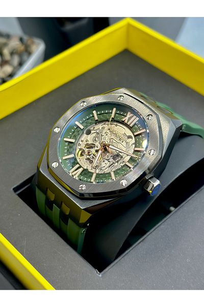 Quantum Automatic Steel Case 5ATM Waterproof 47 mm Polygonal Model Men's Wristwatch