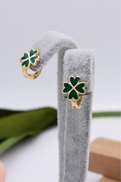 latif kuyumcu 14 Ayar Altın Çocuk Küpe J Klips Yonca Bebek Küpe A20230505110