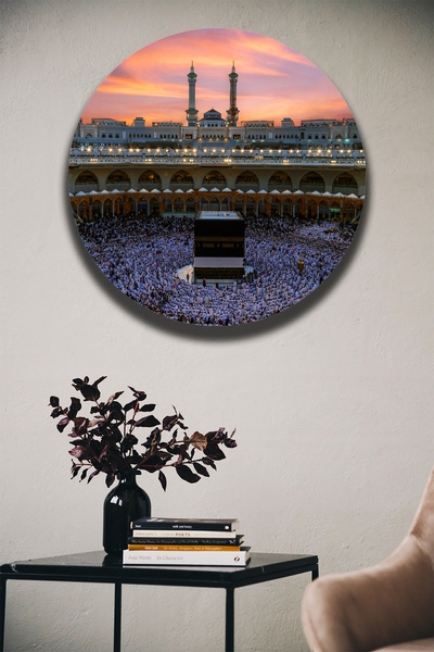 Nod Model oficial de pictură din MDF religios Kaaba, decorare islamică a peretelui, sufragerie, hol, ornament de birou