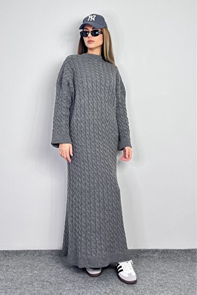 Ritnice Women's Ashley Smoked Hair Braided Knitwear Long Dress