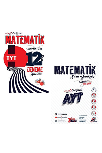 Orjinal Orijinal Mikro AYT Matematik Soru Bankası ve TYT Matematik 12 li Dene...