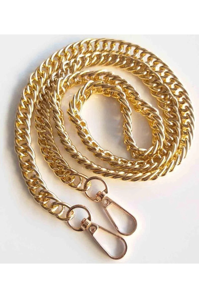 DAYBAG Çanta Sapı Çift Halkalı Light Gold Zincir Kancalı 100 sm Çanta Askısı