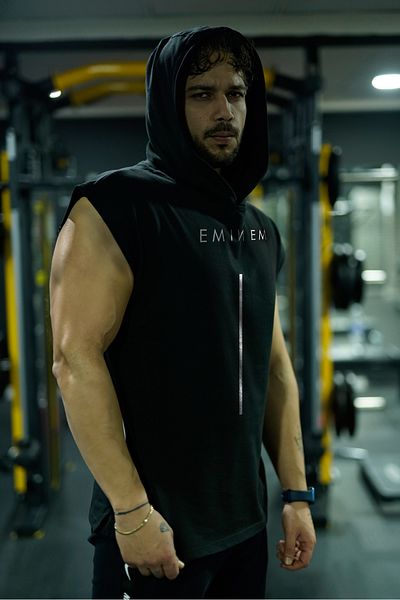 Oxlade Sleeveless Hoodie Sport Athlete Eminem Top Tank Gym Sleeveless And Hooded 100% Cotton Mockingbird By®