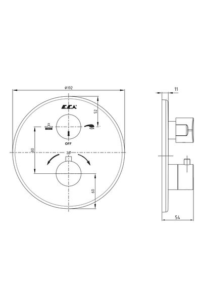 Eca Thermostatic Built-in Bathroom Faucet Surface Mounted 2 Way102167215-YDE