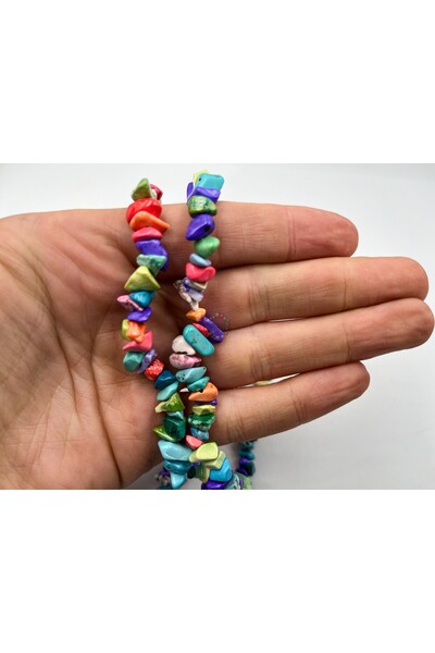 Ebruli Boncuk Natural Chakra Mix Natural Broken Stone String Bead Accesoriu B...