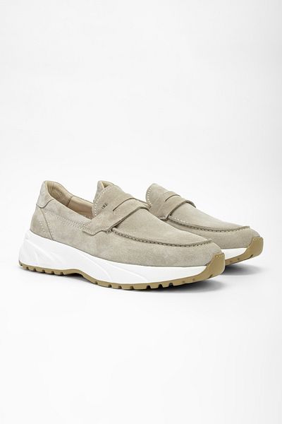 Valmenti Runo Men's Beige Suede Genuine Leather Loafer Shoes