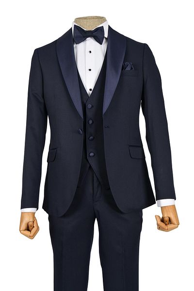 Cengiz İnler Cengiz Inler Eyelet Swallow Collar Single Button Groom Suit
