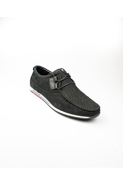 JAMES FRANCO Ανδρικά casual παπούτσια 5092 Μαύρα Nubuck Δερμάτινα