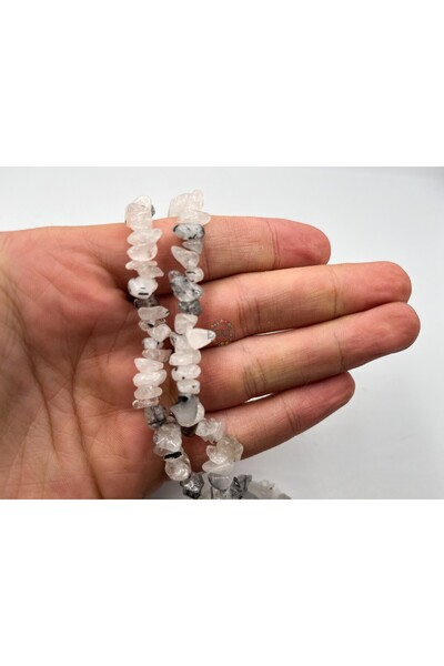 Ebruli Boncuk أسود الروتيل الكوارتز الطبيعي متصدع الأحجار الكريمة سلسلة الخرز مجوهرات الإكسسوارات قلادة سوار (1 سلسلة)