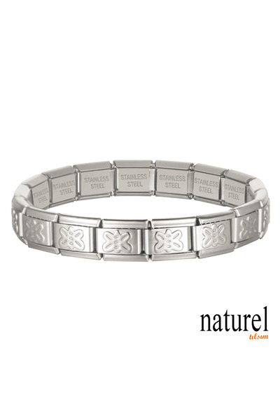 Naturel Tılsım İtalyan Charm Çelik Unisex Bileklik