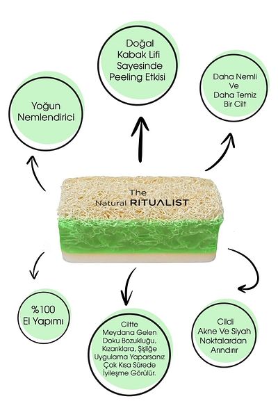The Natural Ritualist 100% Handmade Glycerin Natural Pumpkin Fiber Aloe Vera Soap 100 Gr