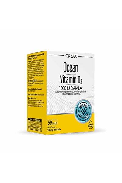 Ocean Orzax Ocean Vitamin D3 - 1000 وحدة دولية 50 مل قطرات طعام، مكمل