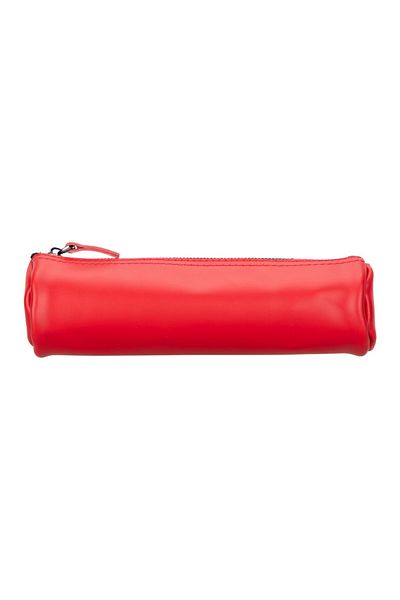 PLM Real Leather Pencil Case, Handmade Zippered Case, Pomegranate Flower