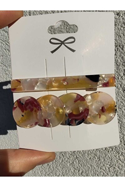 İLKYAZ مجموعة إكسسوارات مكونة من قطعتين من المشبك ذو المظهر اللؤلؤي