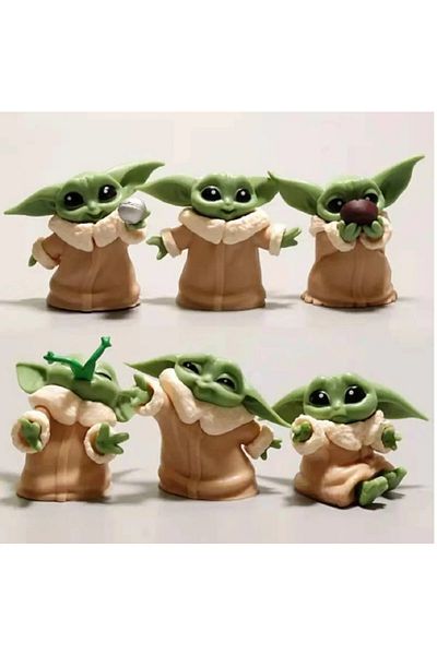 Jetcom Star Wars Yoda Anime Toy Kler - 5-6 Cm, 6 Pieces Set, Kawai Minik Dekor