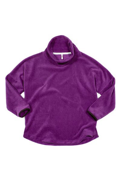 Cottonland Γυναικείο φούτερ NATALIE Degaje Collar Fleece Fleece ΜΩΒ