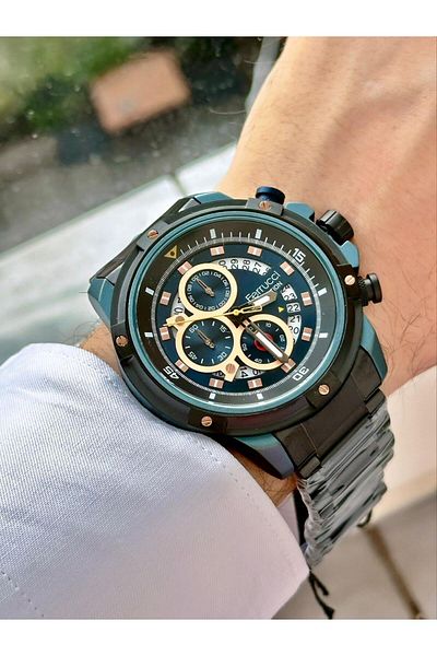 Ferrucci Men's Multifunctional Metal Band Wristwatch