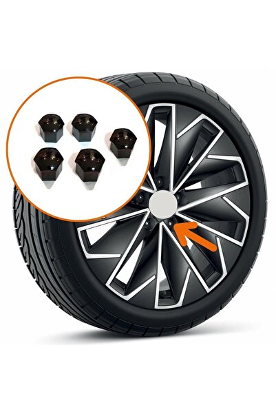 gkl Bijon Kapağı Şifresiz 5 Adet Siyah Skoda Karoq 2022-2025 1Z0601173