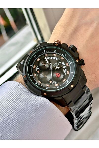 Ferrucci Men's Multifunctional Metal Band Wristwatch