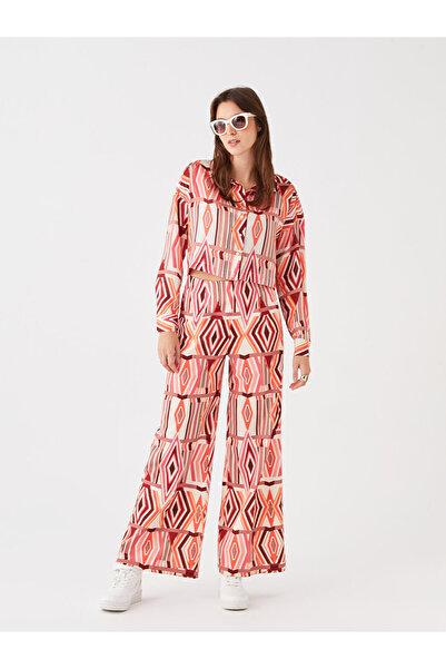 LC Waikiki Comfortable Patterned Satin Women's Trousers