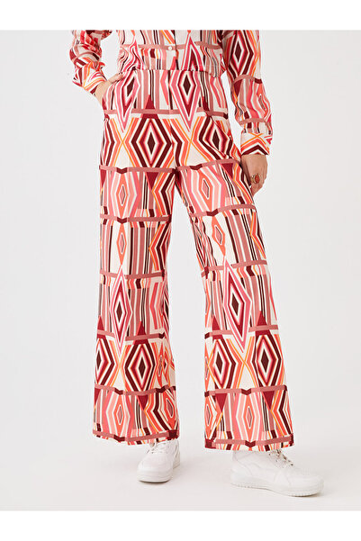 LC Waikiki Comfortable Patterned Satin Women's Trousers