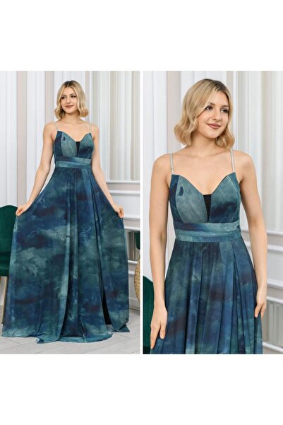 CİXAPLE Сукня з підвісною стрічкою, з принтом, з розрізом